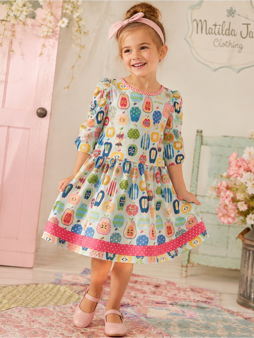 Matilda Jane Class President Girl’s Apple Pear Lap Dress
